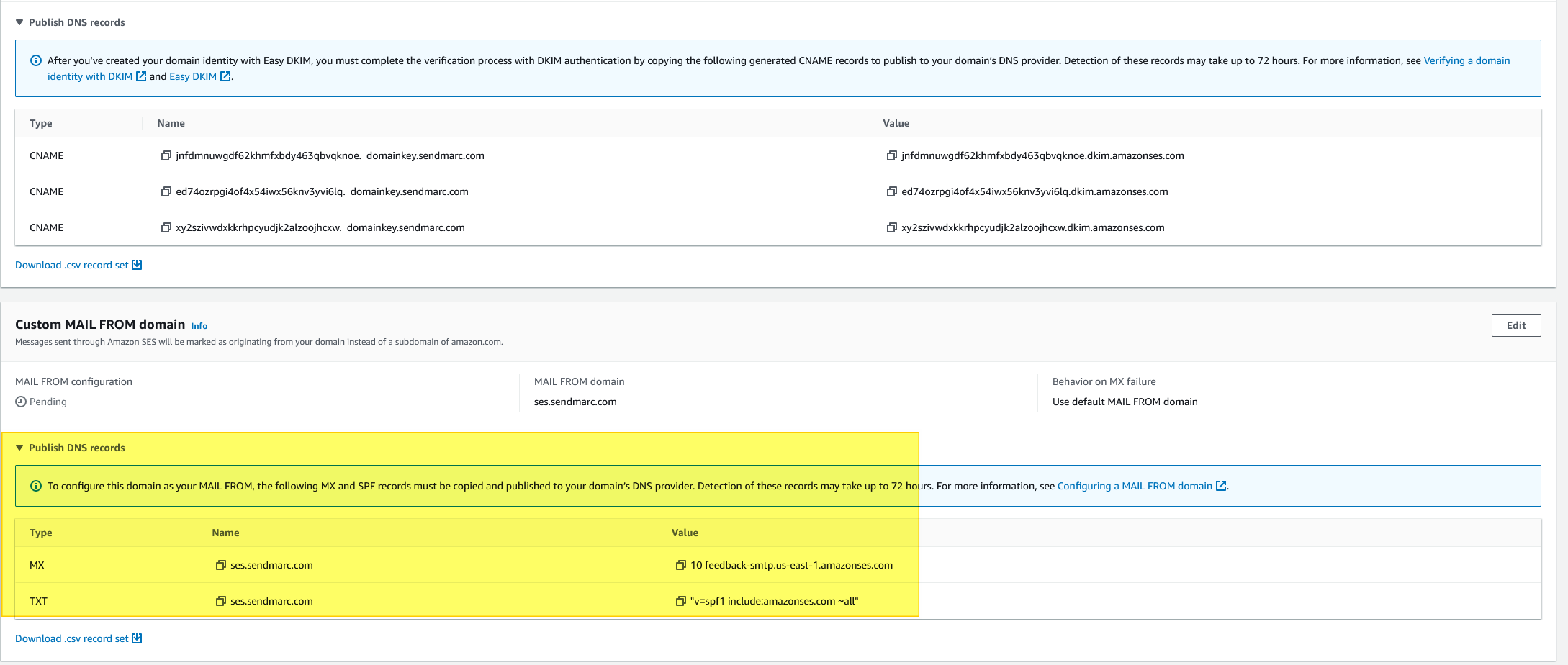 Amazon SES SPF & DKIM Setup